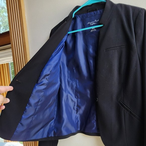 American Eagle Outfitters Dark Navy Suit Jacket Size Medium - Picture 13 of 16